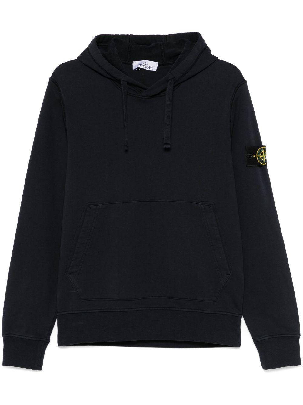 STONE ISLAND Compass-badge Hoodie In Blue Product Image