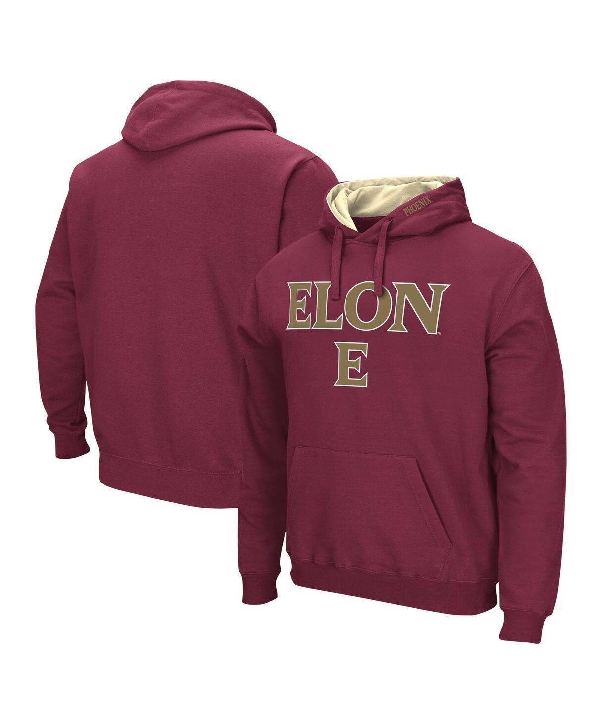 Mens Colosseum Maroon Elon Phoenix Arch and Logo Pullover Hoodie Product Image