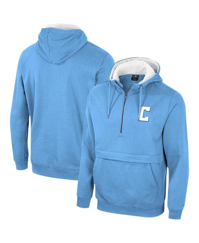 Mens Colosseum Light Blue Columbia University Team Half-Zip Pullover Hoodie Product Image