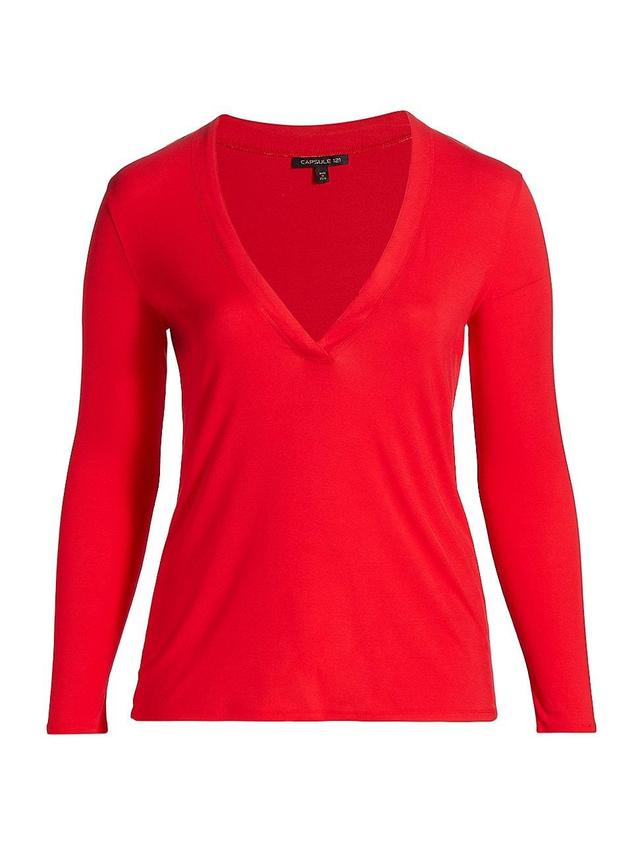 Womens The Adhara Knit V-Neck Top Product Image