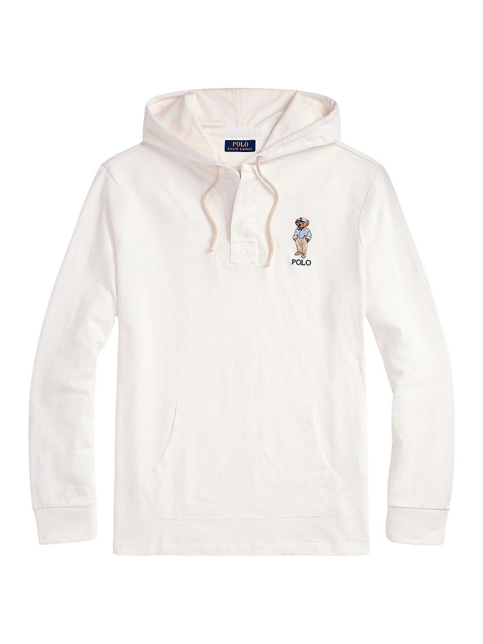 Polo Ralph Lauren Polo Bear Jersey Rugby Hoodie (Deckwash Hmgwy Bear) Men's Sweatshirt Product Image