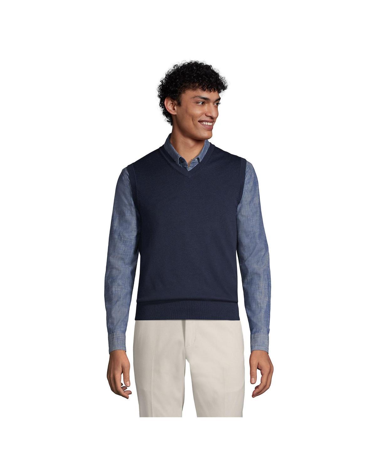 Lands End Mens Fine Gauge Supima Cotton Sweater Vest Product Image