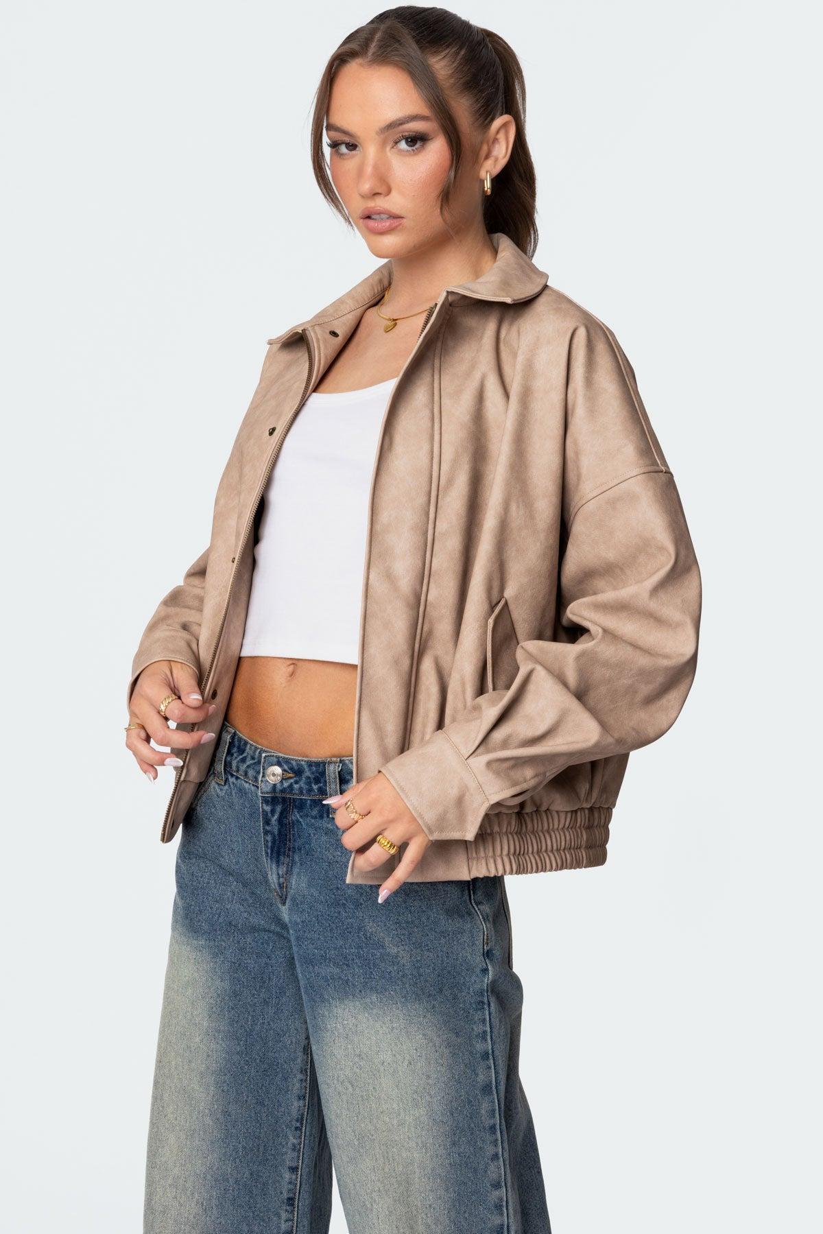 Mori Oversized Faux Leather Jacket Product Image