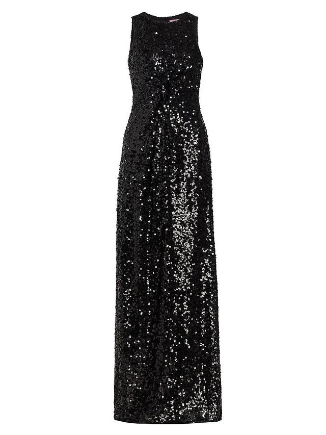 Womens Sequined Twist-Front Racer Gown Product Image