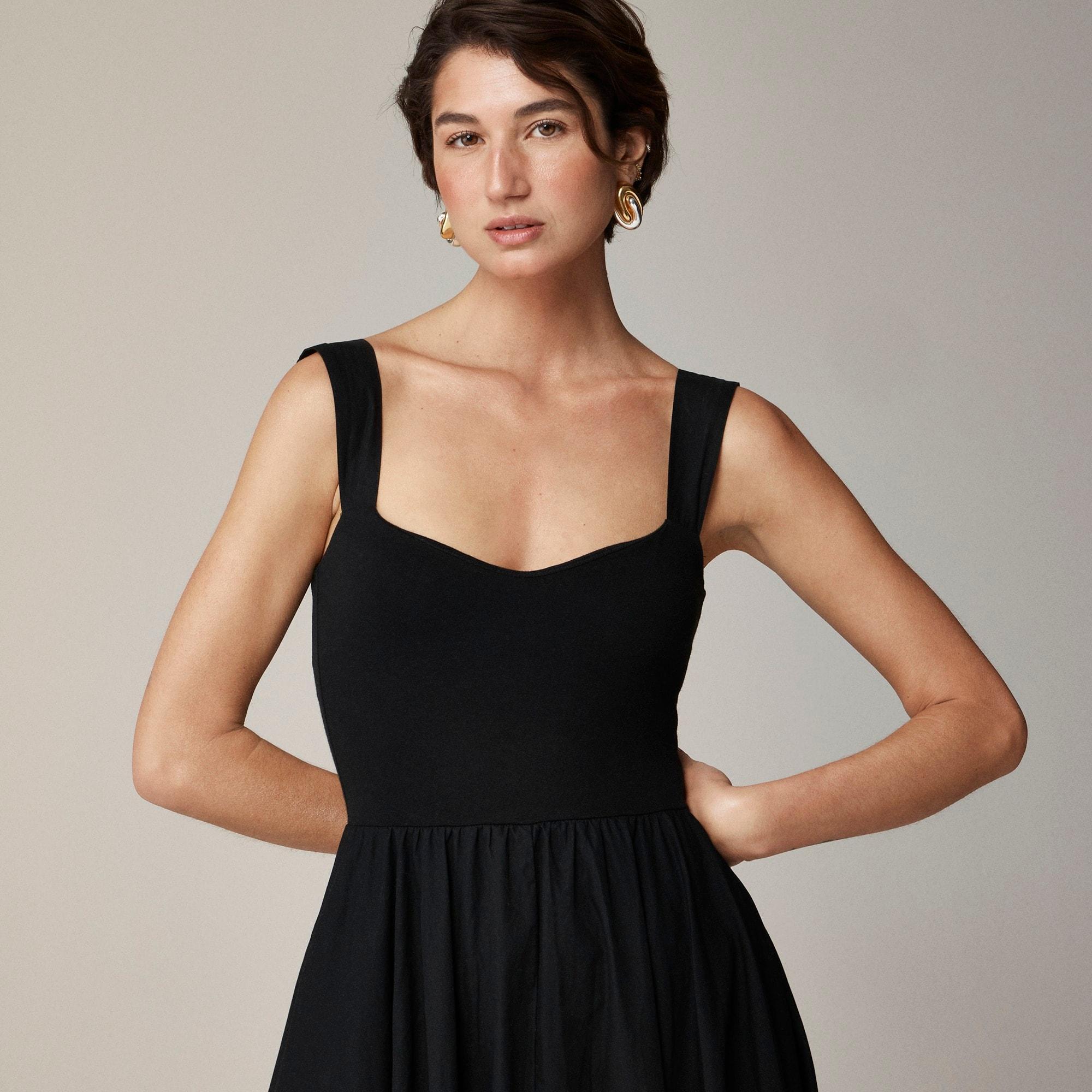 Sweetheart tank dress with poplin skirt Product Image