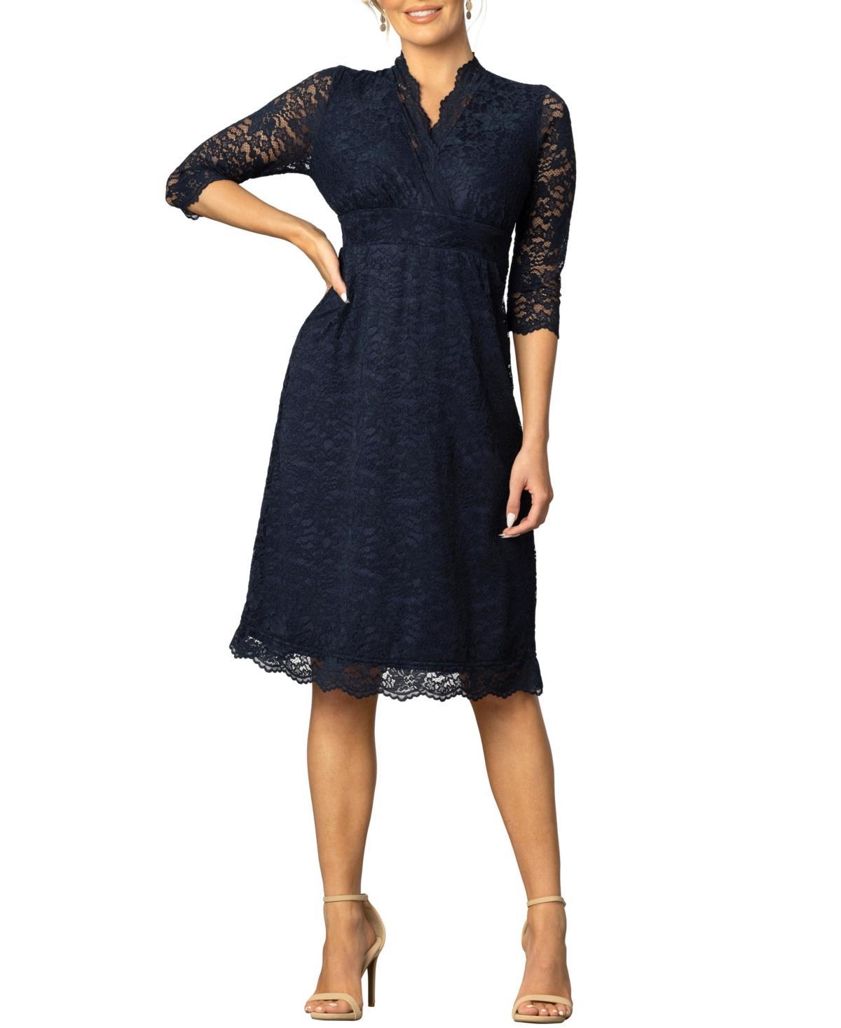 Womens Scalloped Boudoir Lace Cocktail Dress Product Image