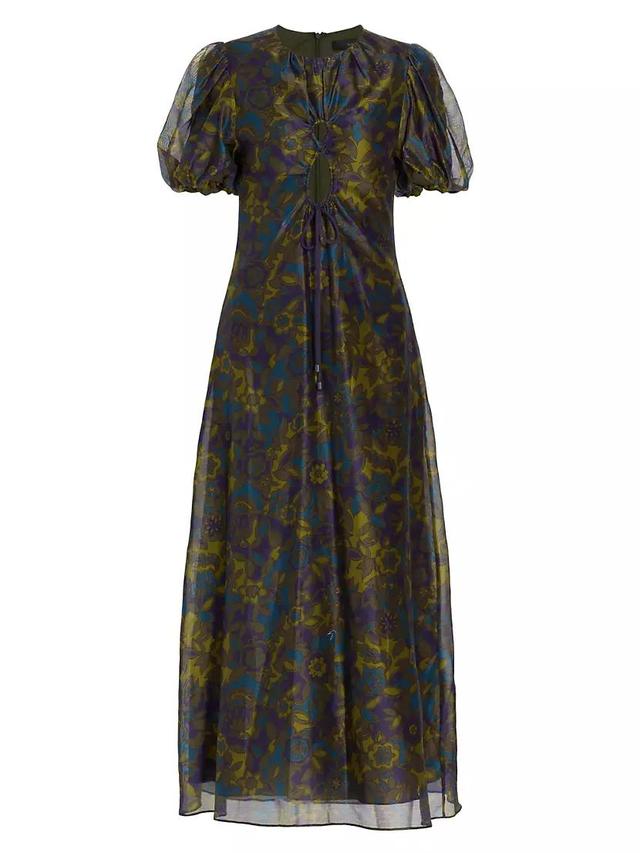 Valerio Silk-Blend Keyhole Maxi Dress Product Image