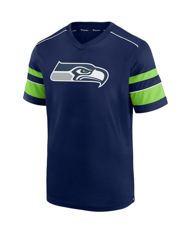 Mens Dk Metcalf College Navy Seattle Seahawks Hashmark Name and Number V-Neck T-shirt Product Image