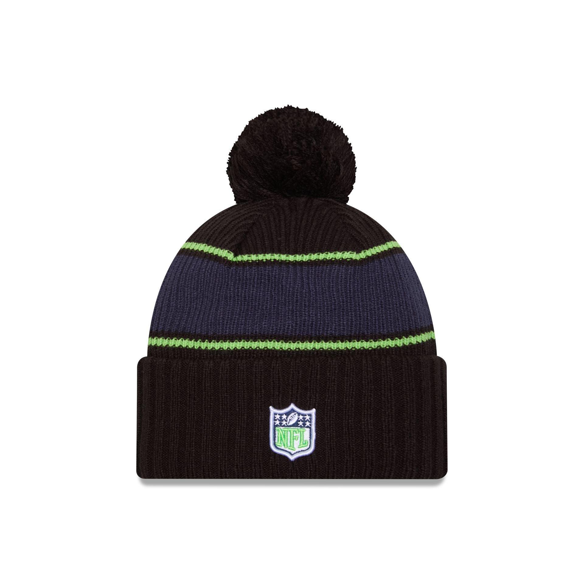 Seattle Seahawks 2024 Cold Weather Black Pom Knit Hat Male Product Image