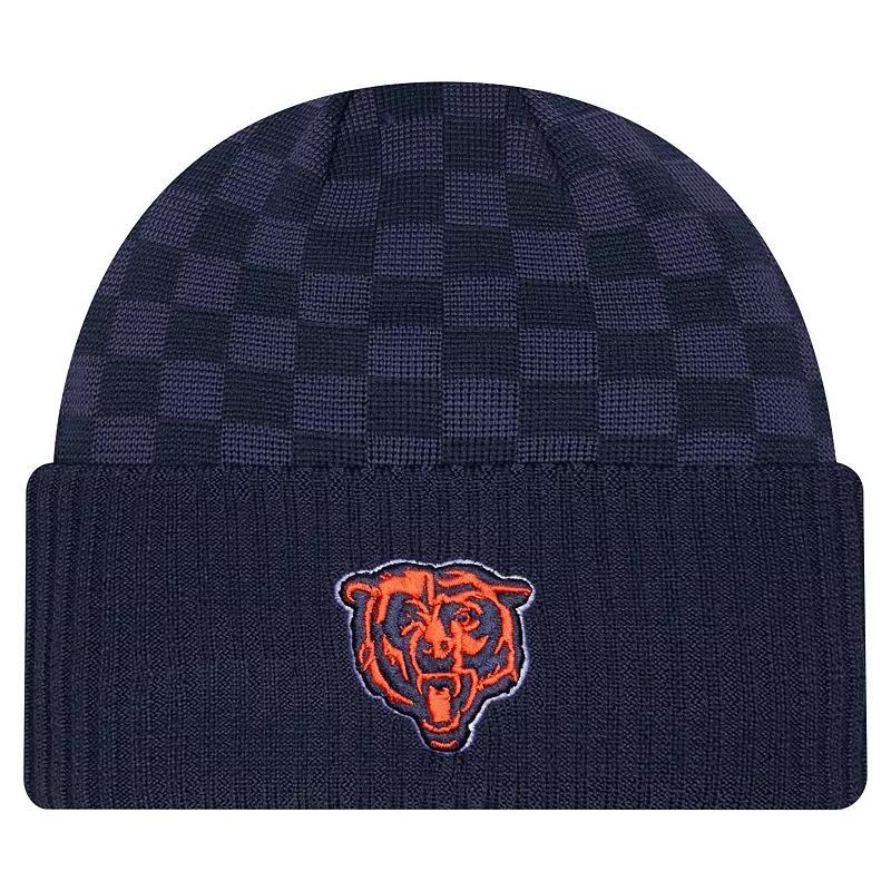 Mens New Era Chicago Bears Checkered Cuffed Knit Hat, Blue Product Image