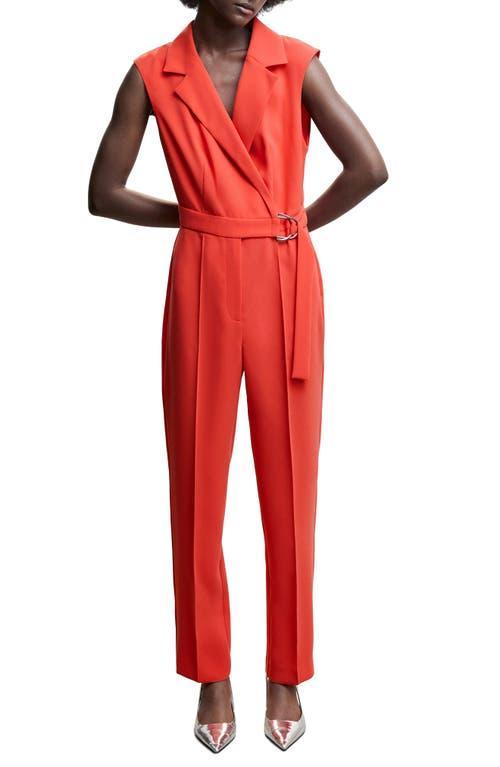 MANGO Belted Wrap Jumpsuit Product Image