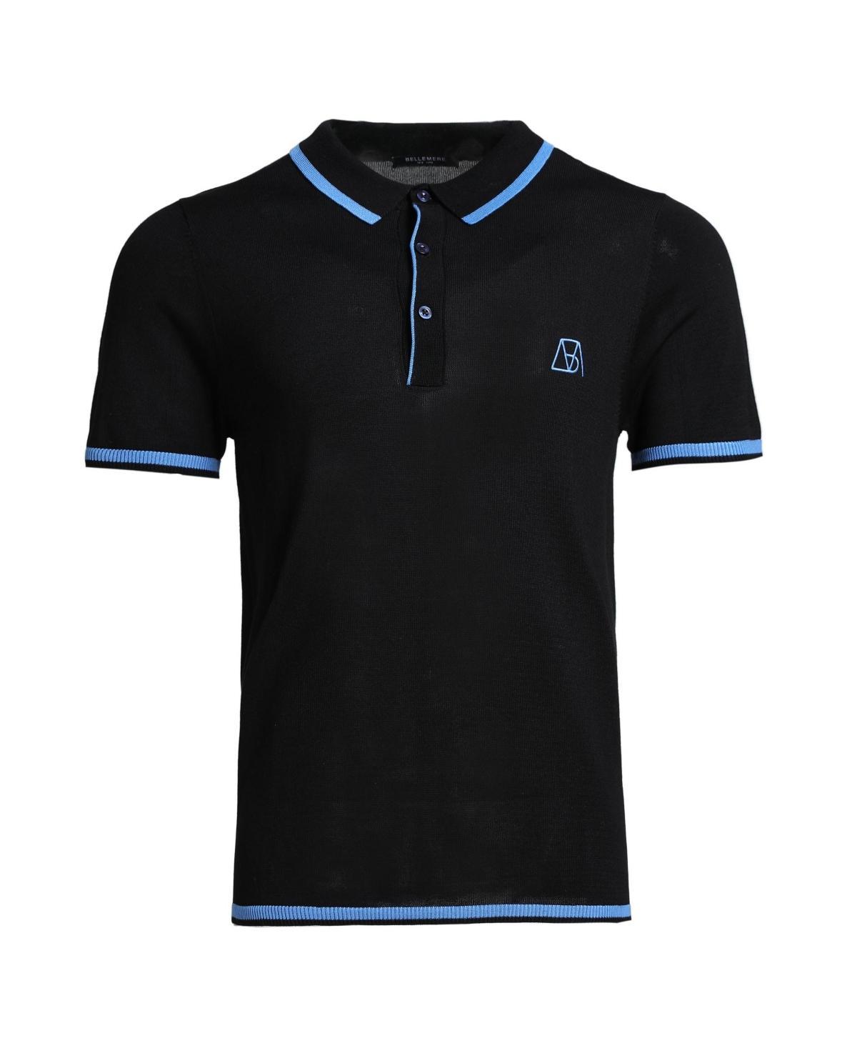 Bellemere Mens Tencel Polo Shirt with Stripe Detail product image