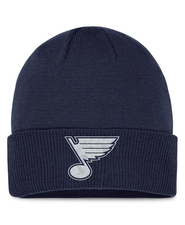 Mens Fanatics Navy St. Louis Blues Authentic Pro Road Metallic Cuffed Knit Hat Product Image