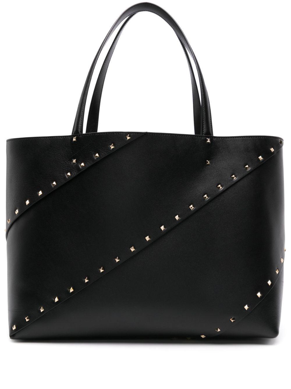 Large Rockstud Wispy Tote Bag In Black Product Image