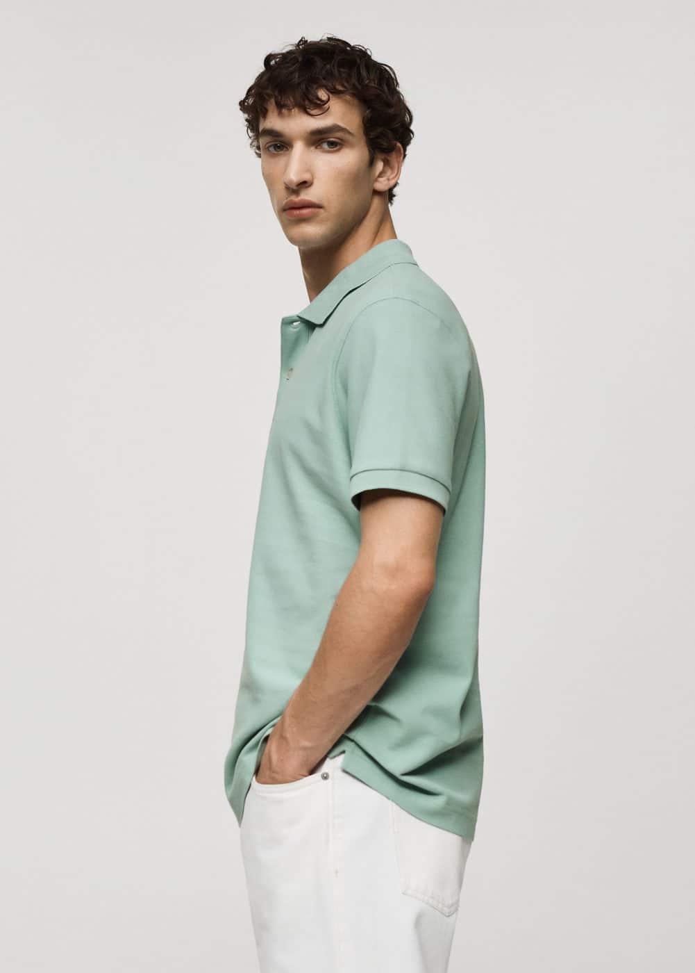 100% cotton pique polo shirt - Men | MANGO USA Product Image