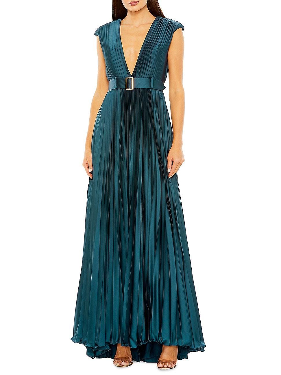 Womens Ieena Satin Pleated Gown Product Image