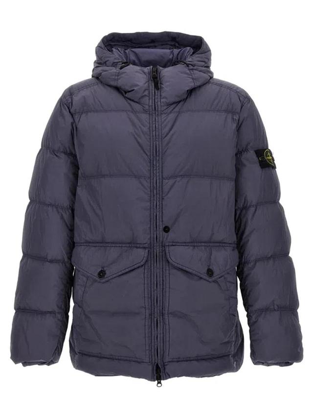 STONE ISLAND Garment Dyed Crinkle Reps R-ny Down Casual Jackets, Parka Gray In Grey Product Image