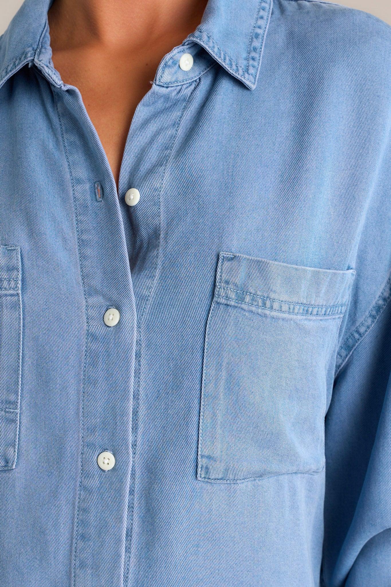 Z Supply Colbie Sun Bleached Chambray Top Product Image