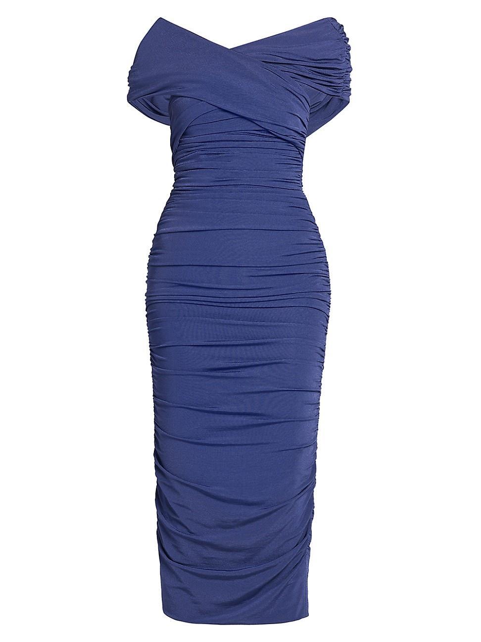 Womens Ruched Jersey Midi-Dress Product Image