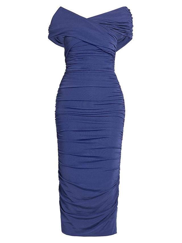 Womens Ruched Jersey Midi-Dress Product Image