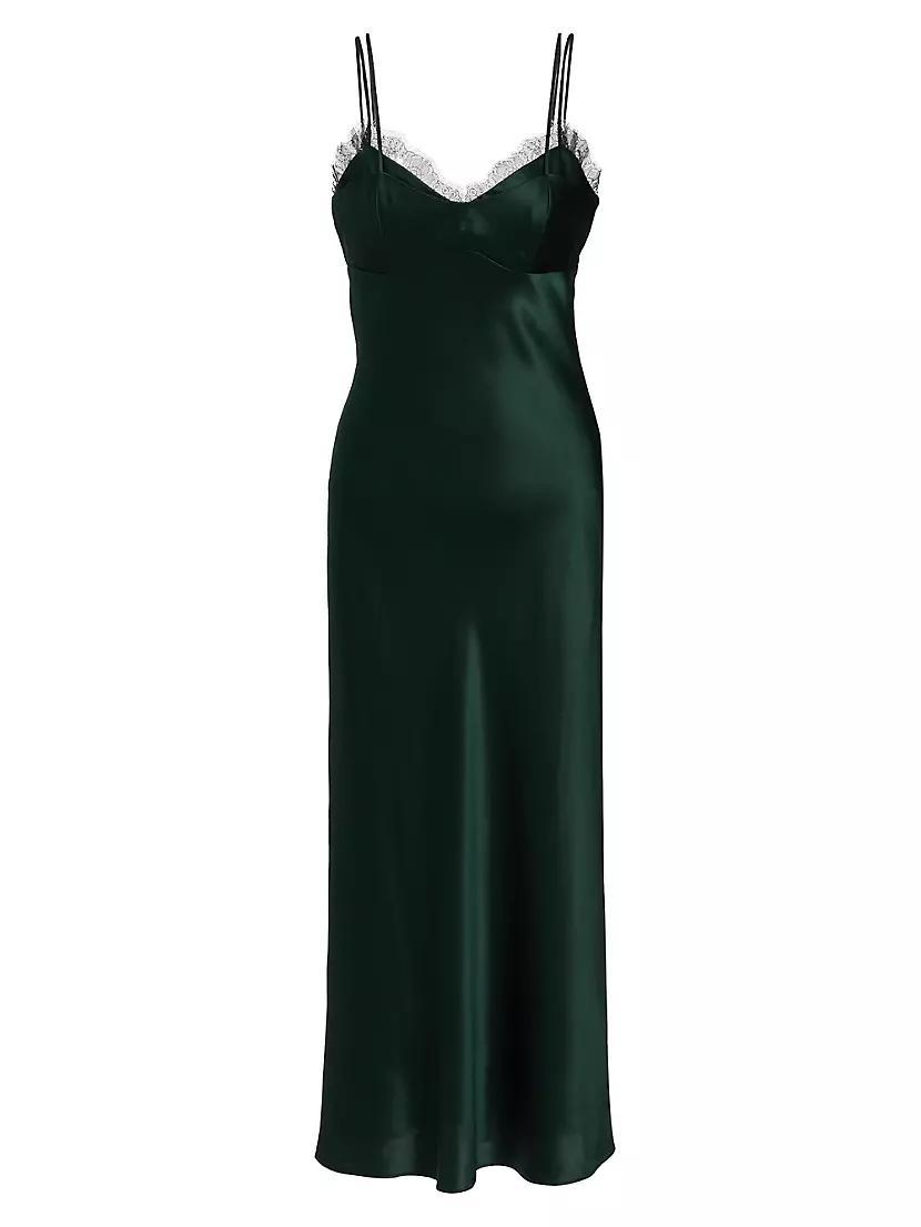 Bixie Stretch Silk Slip Midi-Dress Product Image