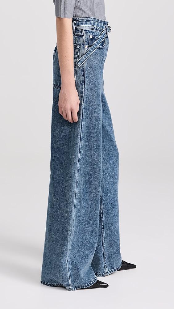 3.1 Phillip Lim Denim Wide Leg Belted Jeans | Shopbop Product Image