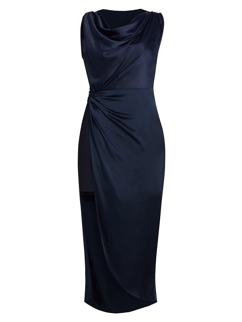 Womens Paige Gathered Cowlneck Midi-Dress Product Image