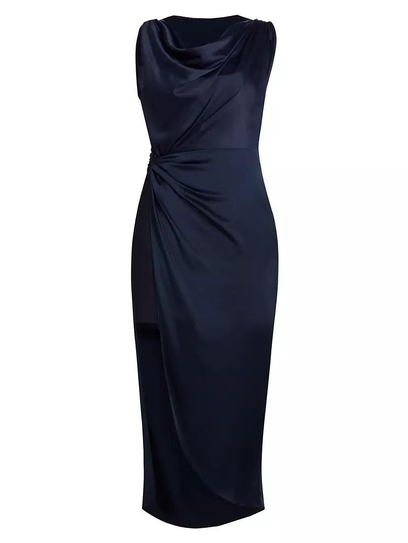 Paige Gathered Cowlneck Midi-Dress Product Image