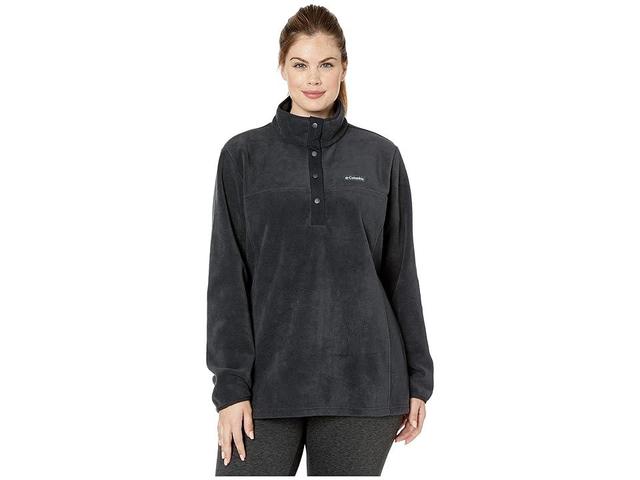 Columbia Plus Size Benton Springs 12 Snap Pullover (Black) Women's Long Sleeve Pullover Product Image