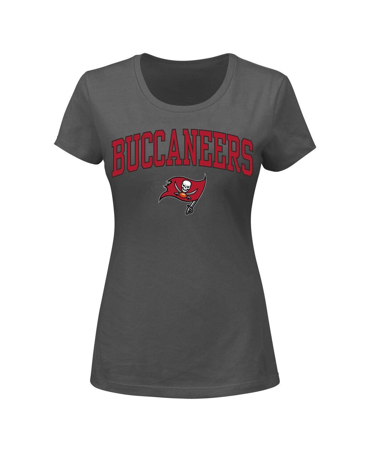 Womens Fanatics Branded Heather Charcoal Tampa Bay Buccaneers Arch Over Logo Plus Size T-Shirt Product Image