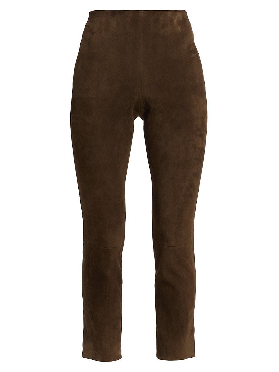 Vince Stretch Suede Split Hem Crop Pants Product Image