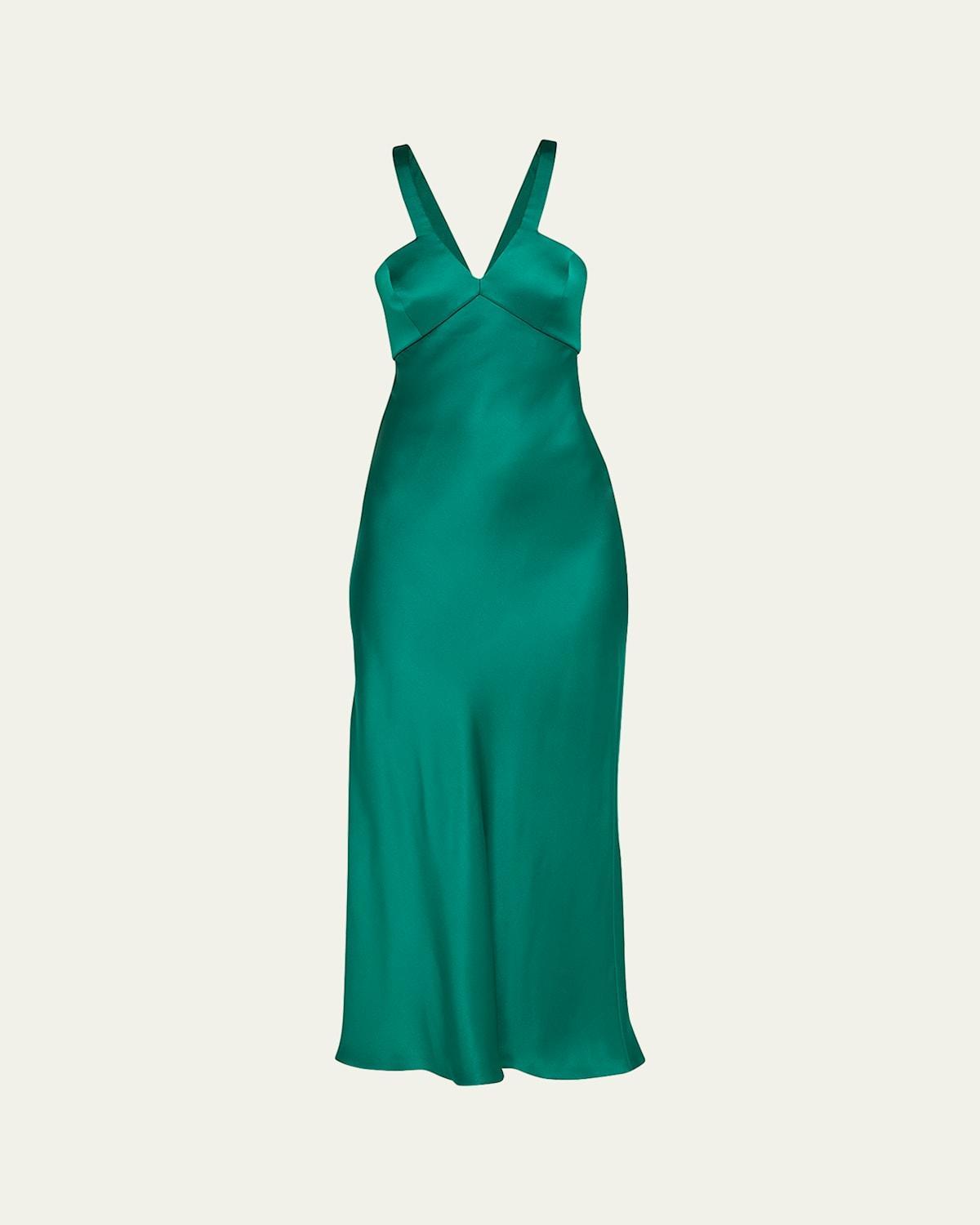 Silk V-Neck Dress Product Image