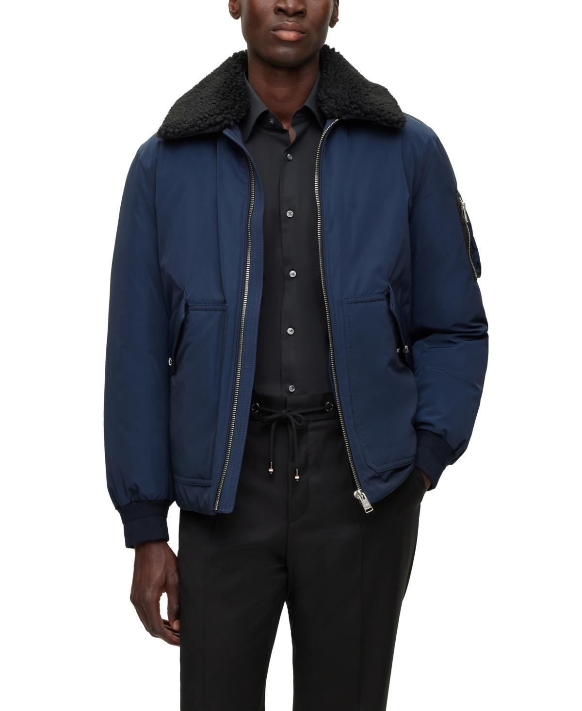 Boss by Hugo Boss Mens Faux-Fur Collar Water-Repellent Jacket Product Image