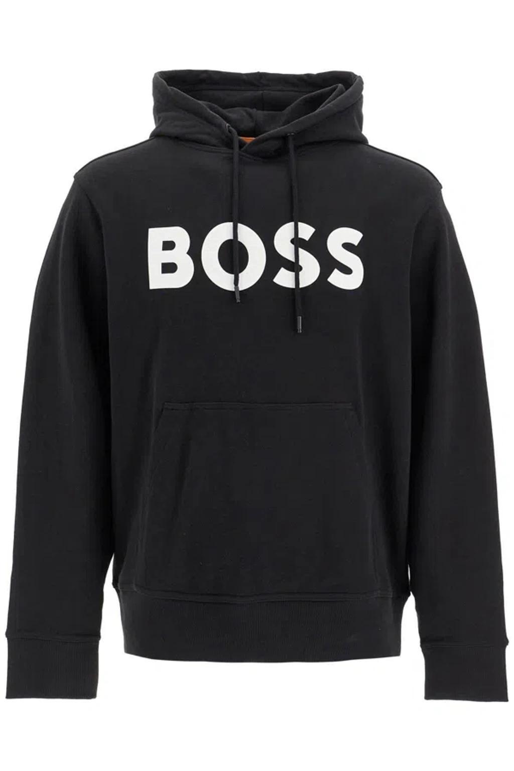 HUGO BOSS Hooded Sweatshirt With In Black Product Image