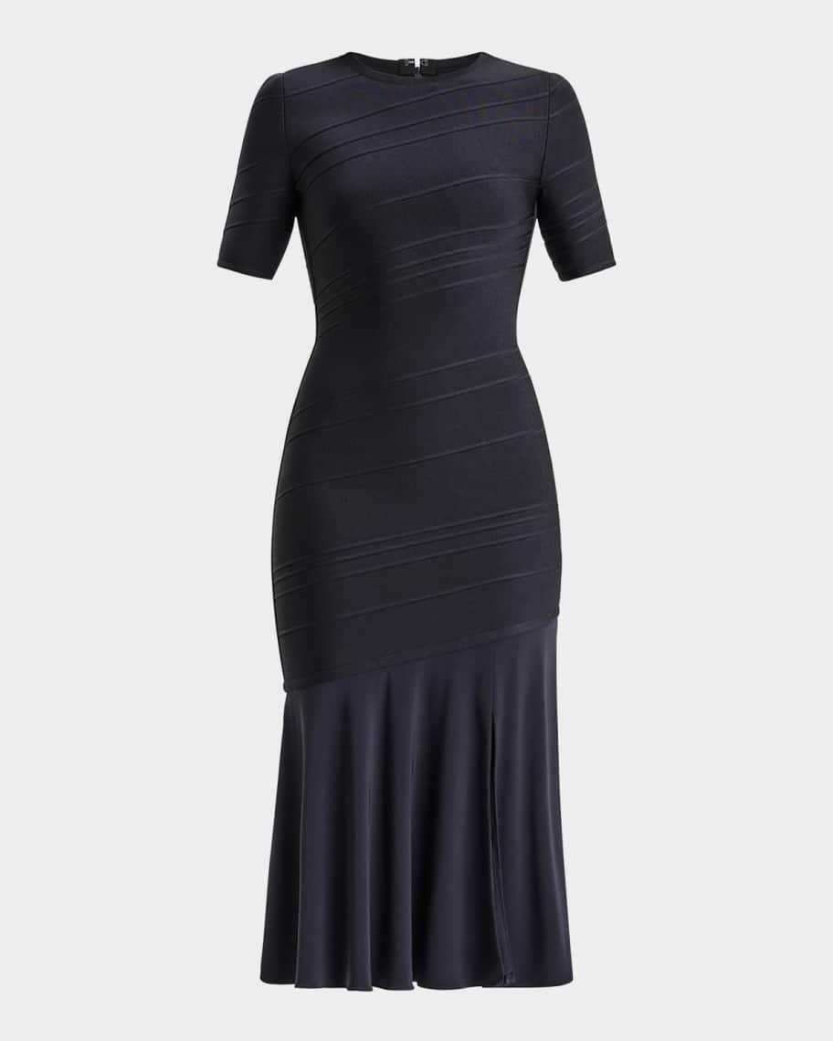 Isabel Bandage Flounce-Hem Midi Dress Product Image