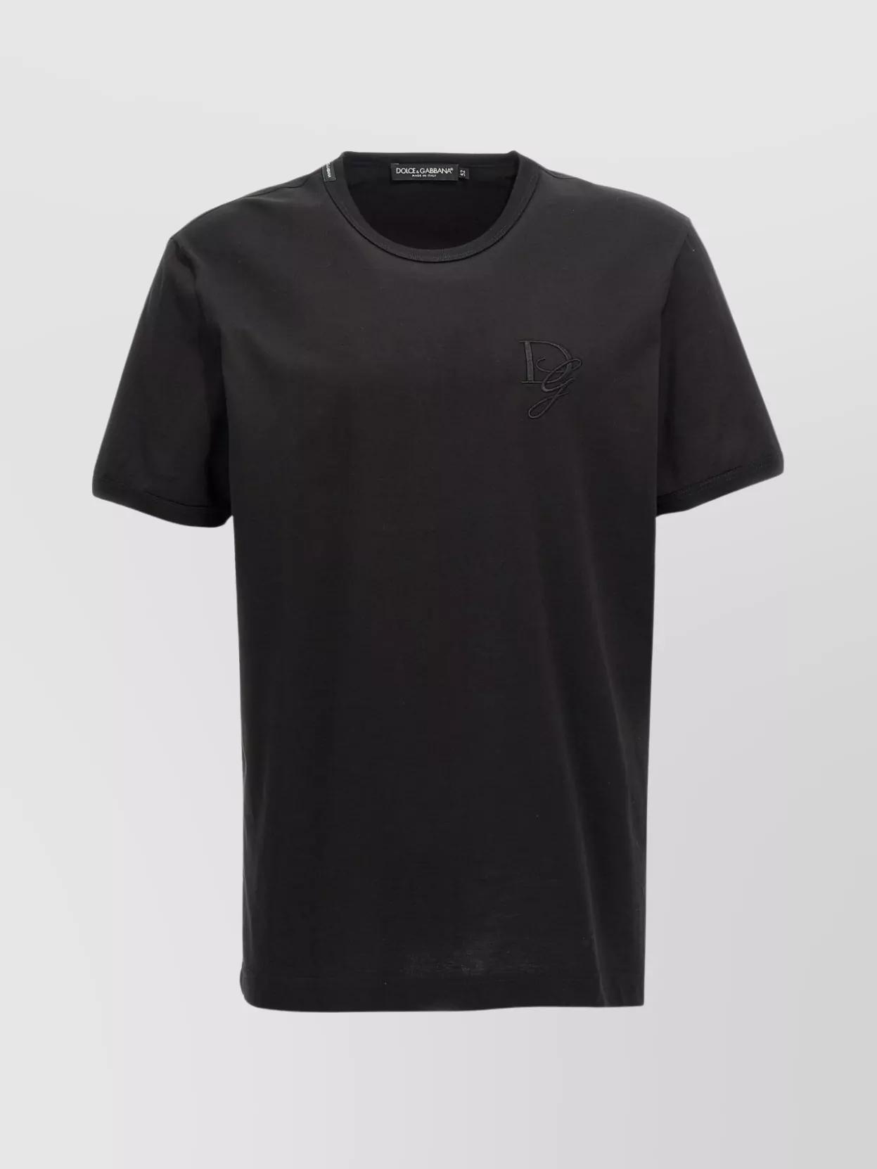 Embroidered Logo Crew Neck T-shirt In Black Product Image