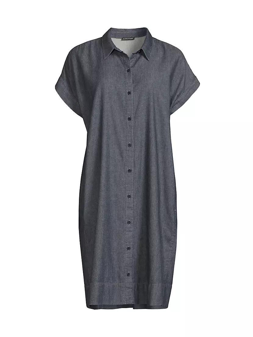 Cotton Cap-Sleeve Mini Shirtdress Product Image