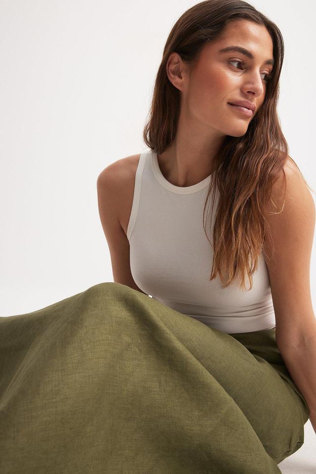 Linen A-line Midi Skirt Product Image