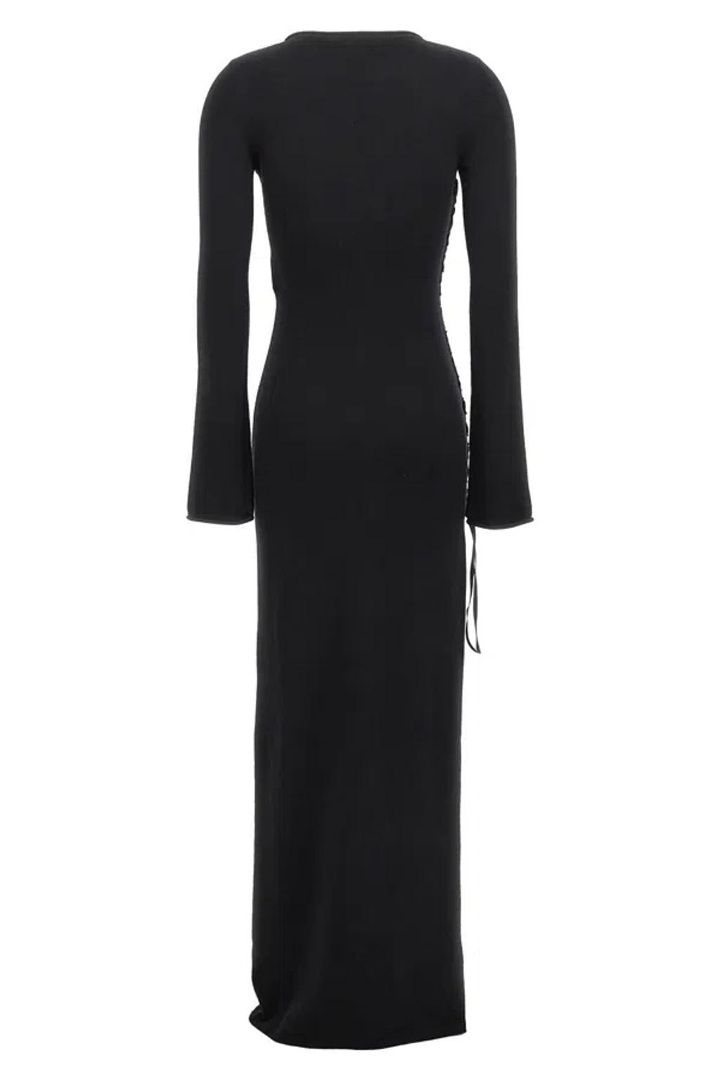 SAINT LAURENT Long Wool Dress Dresses In Black Product Image