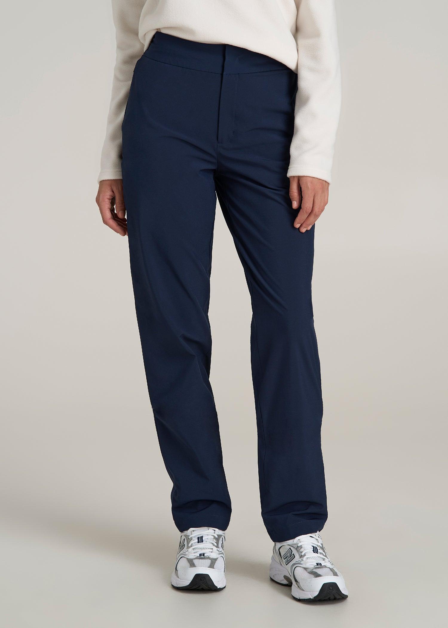 Pull On Fleece Lined Trouser Pants for Tall Women in Navy Product Image