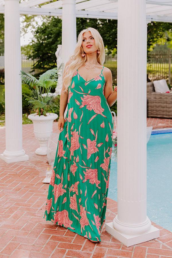 Vibrant Moment Floral Maxi Dress in Jade Curves Product Image