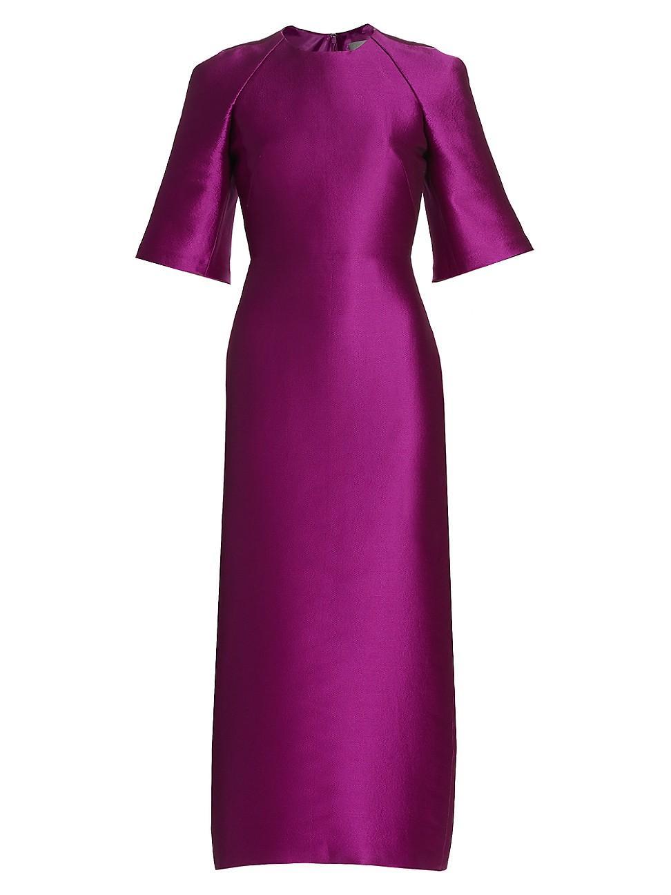 Womens Mikado Trumpet-Sleeve Cocktail Dress Product Image