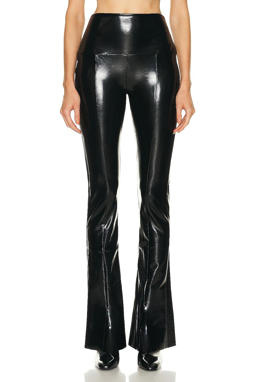 Norma Kamali Faux Leather Slit Hem Leggings Product Image