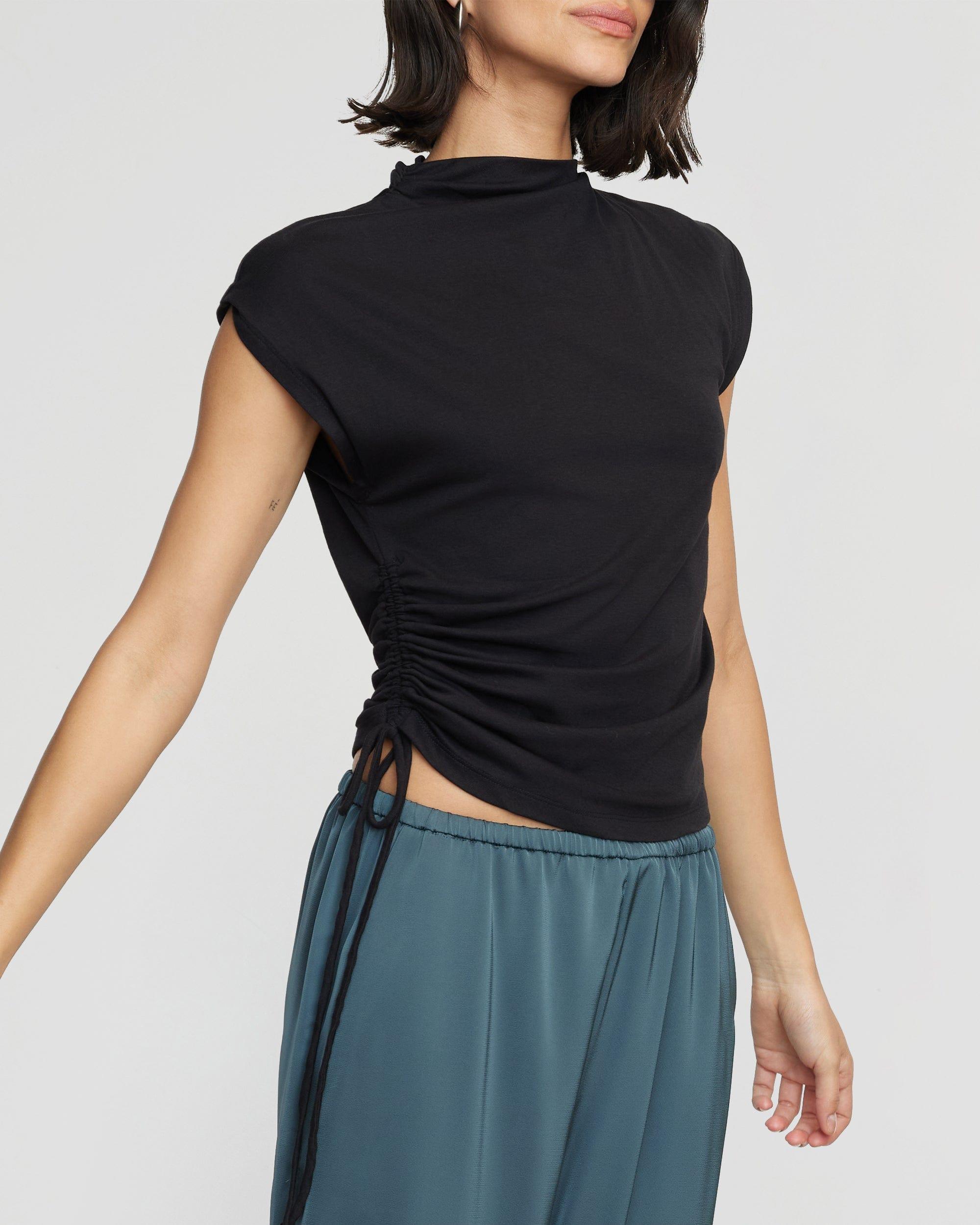 Jocelyn Asymmetric Ruched-Side Tee Product Image