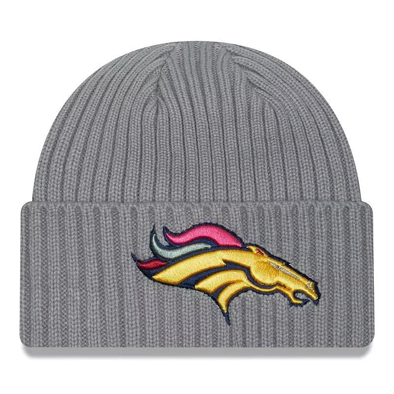 Mens New Era Gray Denver Broncos Color Pack Multi Cuffed Knit Hat Product Image