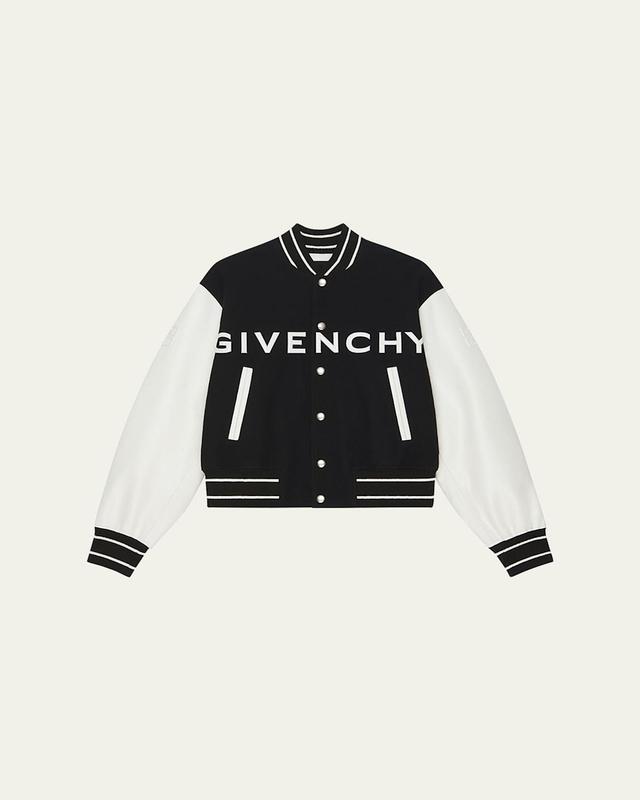 Mens Wool-Leather Logo Varsity Jacket Product Image