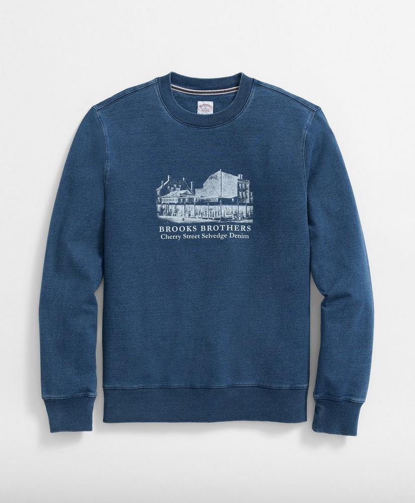 Cherry Street Sweatshirt in Over-Dyed Indigo-Wash Terry Cotton Product Image