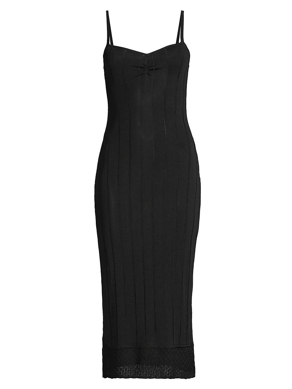 Womens Rib-Knit Slip Midi-Dress product image