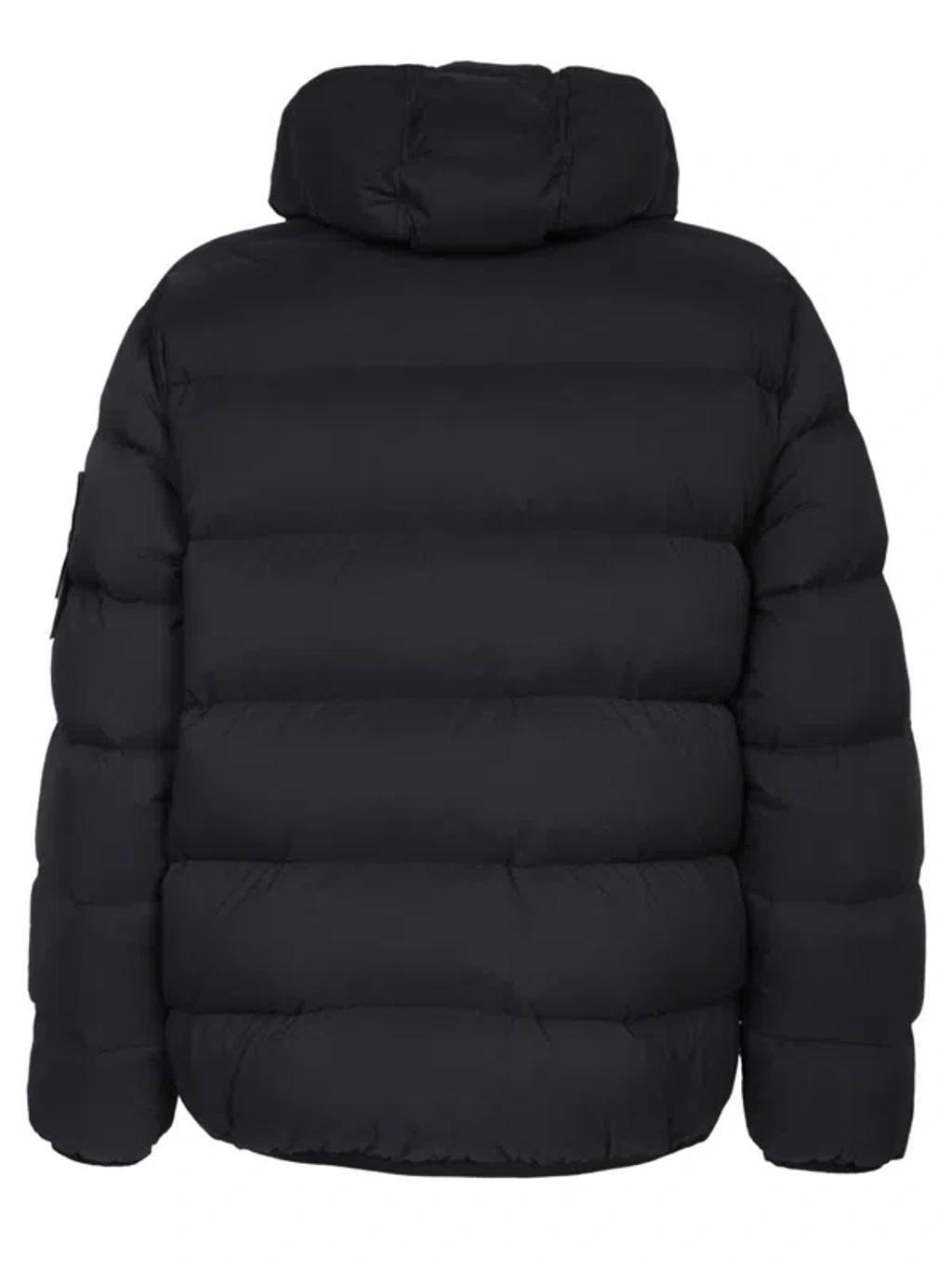 STONE ISLAND Padded Hooded Jacket In Black Product Image