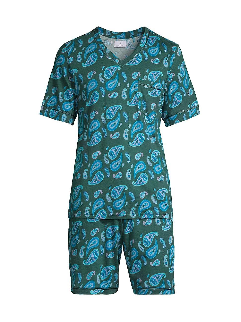 Mens Bella Paisley Cotton-Blend Pajamas Product Image